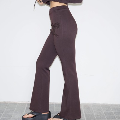 秋冬蝴蝶结紧身打底运动裤