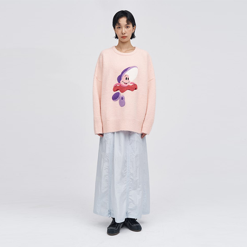 BFAT温柔风奶fufu减龄卡通毛衣女秋冬款软糯宽松款针织衫潮