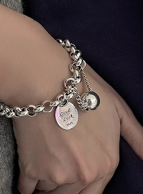 新品Punk Hip Hop Tag Coin Bracelet Bohemian Retro Thai Origi