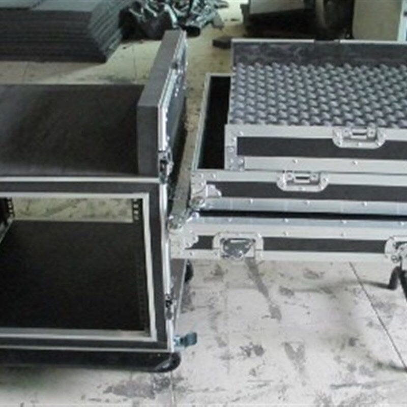 极速12U(8U+4U)三门防震机箱机柜,总12U双层防震组合机箱带工