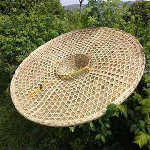 手工竹编大斗笠帽大草帽箬笠竹笠遮阳防雨钓鱼帽送帽箍绳子包邮