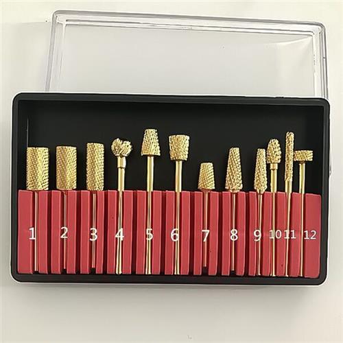 美甲专用卸甲钨钢磨头合金金色磨头去死皮钻头打磨机配件