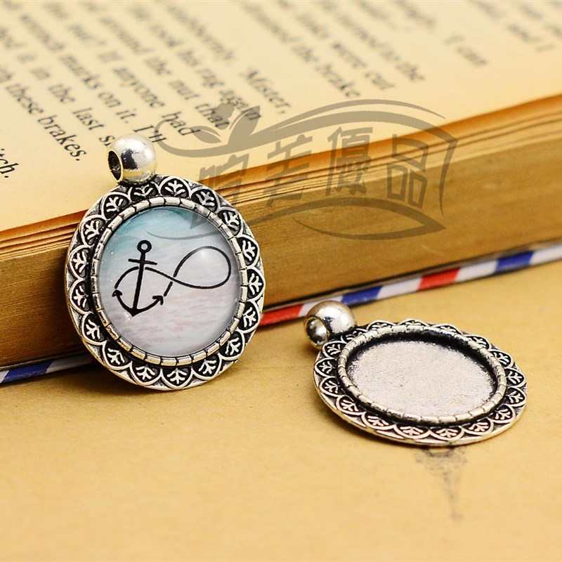 DIY饰品配件,外31x25mm贴18mm古银色底托,8元20个