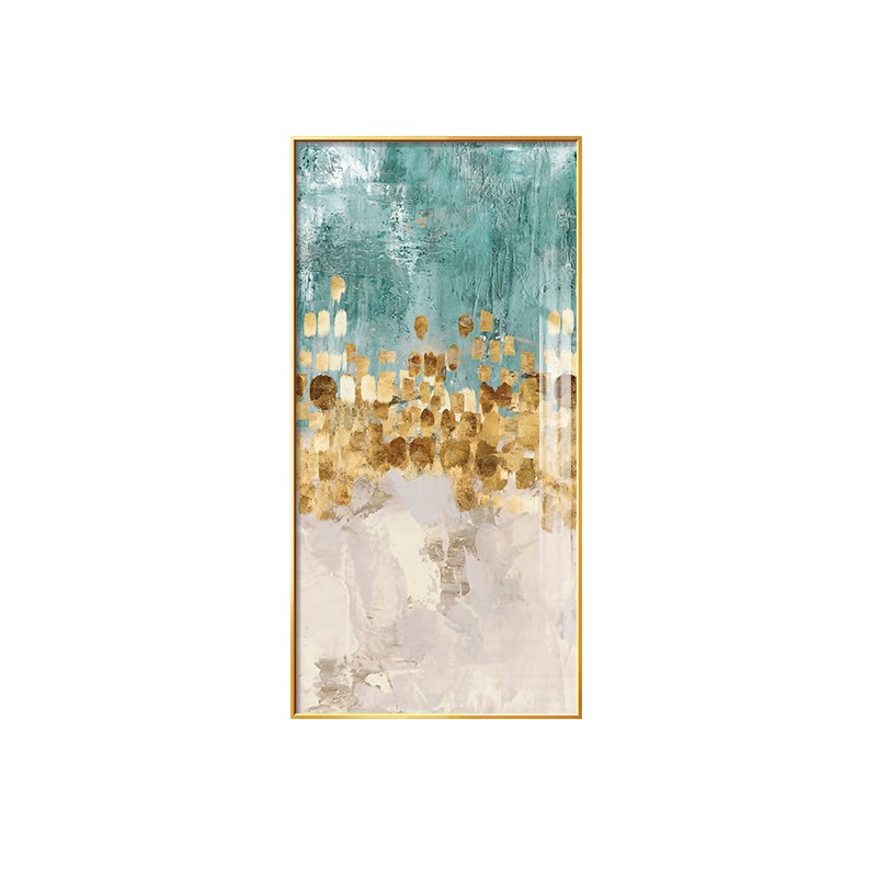油画发财树入户门玄关挂画现代极简抽象装饰画高级感美式过道壁画图片