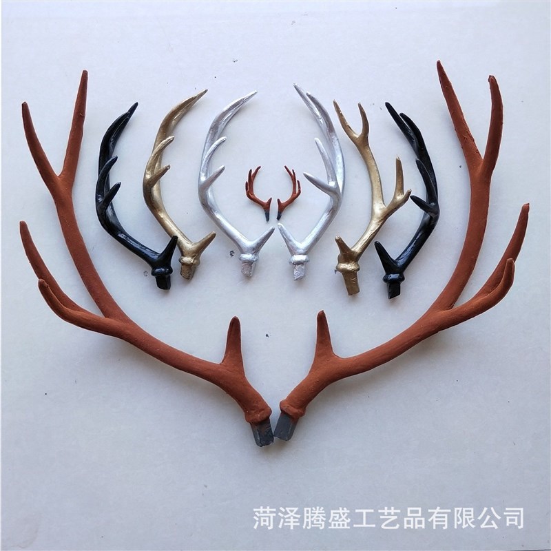 仿真鹿角可爱植绒麋鹿角耶诞节装饰配件材料摄影道具梅花鹿角