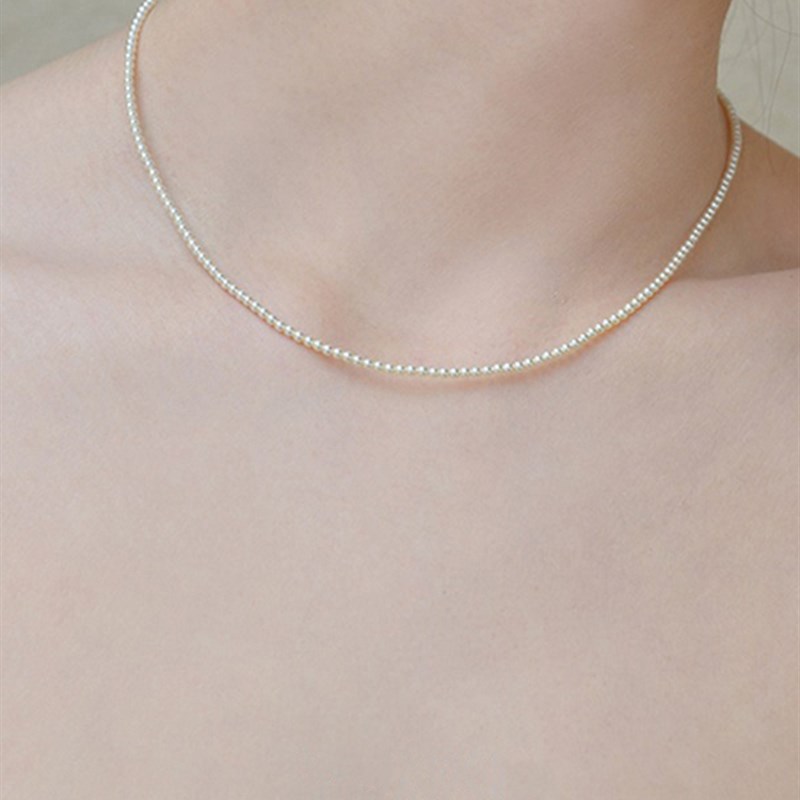 法国【设计师】Classy key 施家2mm细款珍珠项链轻奢小众锁骨链