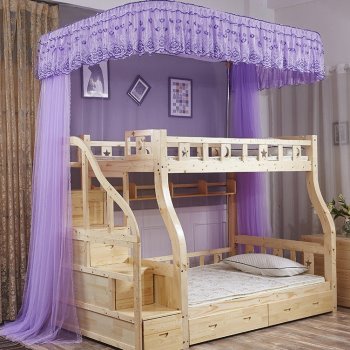 新品子母床蚊帐家用导轨儿r童双层上下床蚊帐1.35m上下铺蚊帐1.81