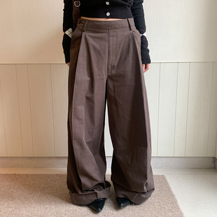 女宽松慵懒风阔腿裤 直筒垂感休闲裤 official2025年秋冬新款 of32