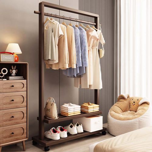 挂衣架非实木衣帽架落地卧室家用客厅简约新中式民宿衣服架置物架