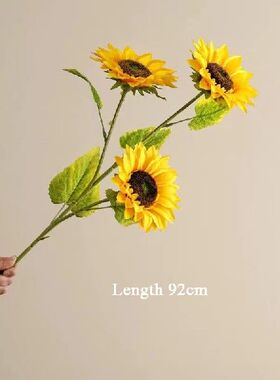 One Bouquet 3 Heads Sunflower FakeFlowers Simulation Plants