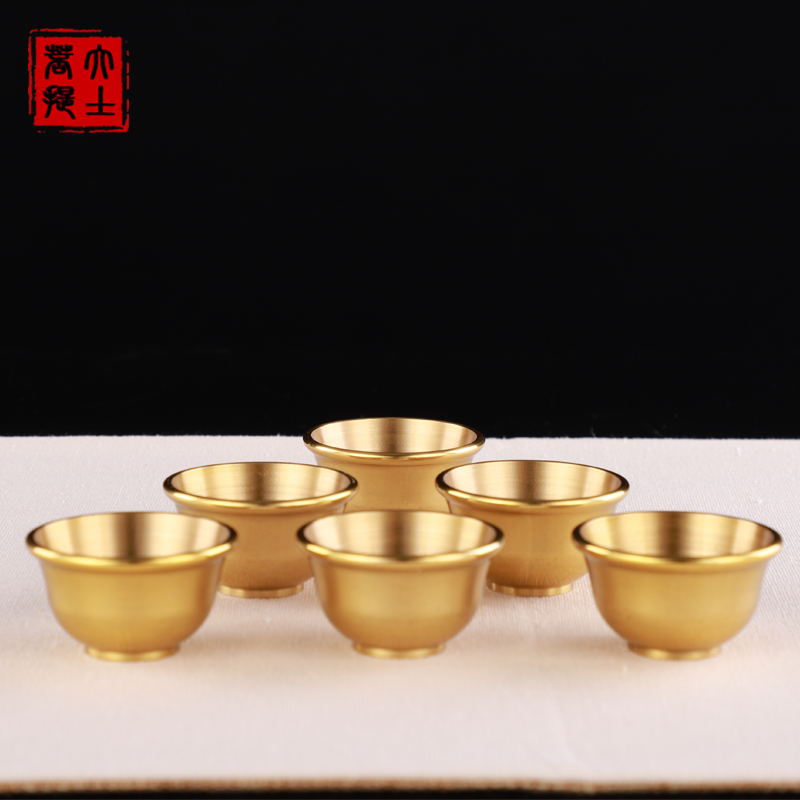 纯铜八供杯小茶杯净水杯圣水供佛杯财神酒杯佛堂供具7个包邮