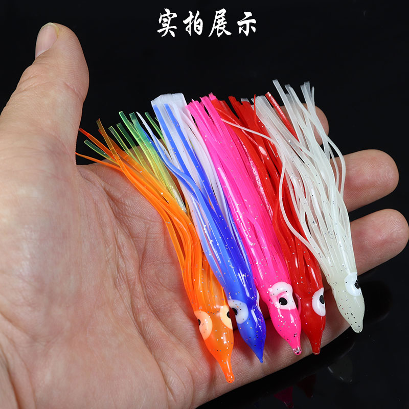 彩色夜光小鱿鱼章鱼船钓带鱼鲈鱼海钓软饵假饵路亚饵户外垂钓鱼饵