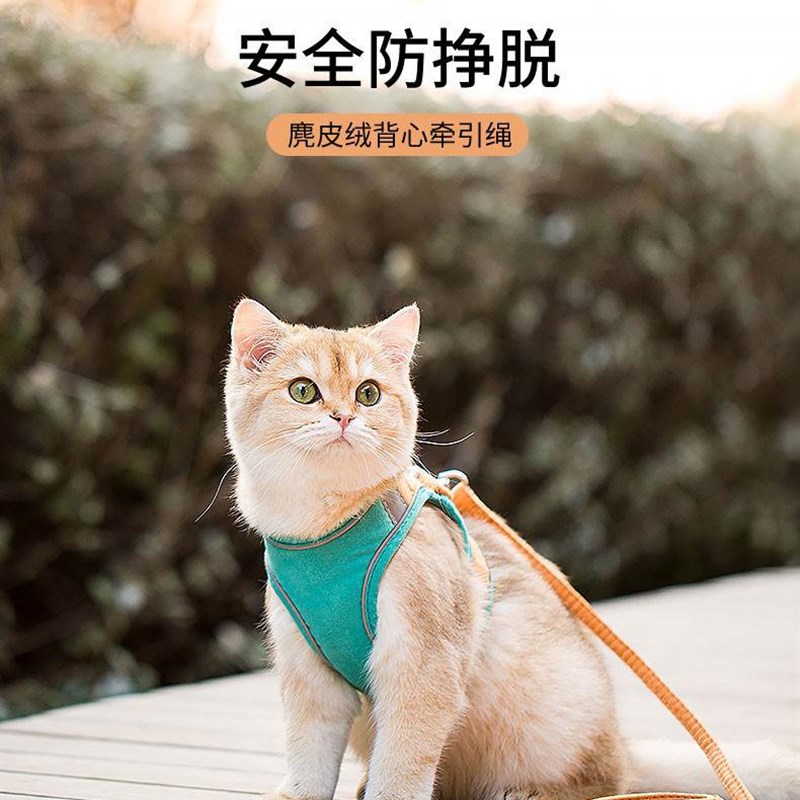 猫咪牵引绳防挣脱外出专用遛猫绳溜猫链子宠物胸抱婴袋猫绳子小型