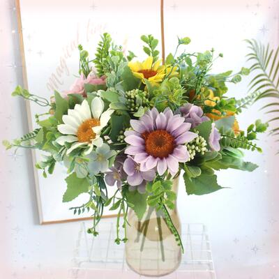 1 beautiful sunflower bouquet silk flower high quality artif