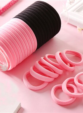 发圈橡皮筋女扎头韩版高弹力耐用皮套简约气质黑色头绳粗马尾网红