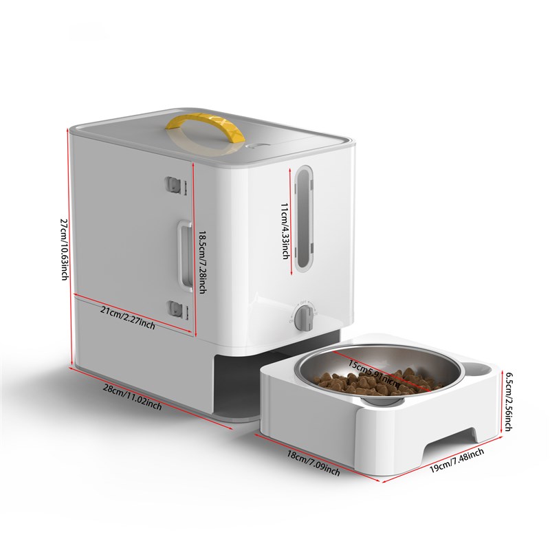 宠物零食收纳箱猫咪狗狗便捷一体式喂食器可视窗不卡粮收纳盒现货