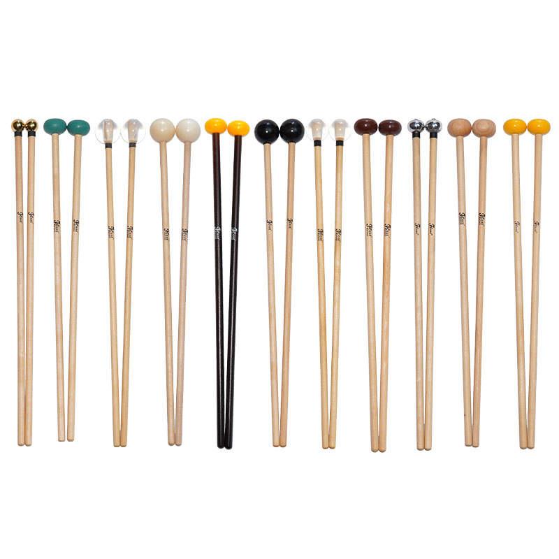 钟琴槌颤音鼓槌钢片铝板琴锤叮当琴枫木杆橡胶尼龙锤子硬头