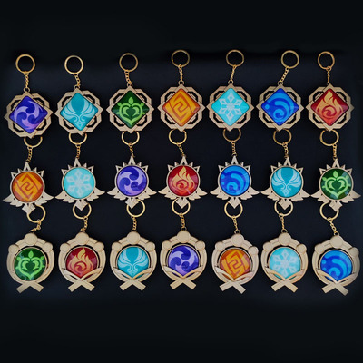 Anime Genshin Impact Keychain Element Vision Gods Eye Monds