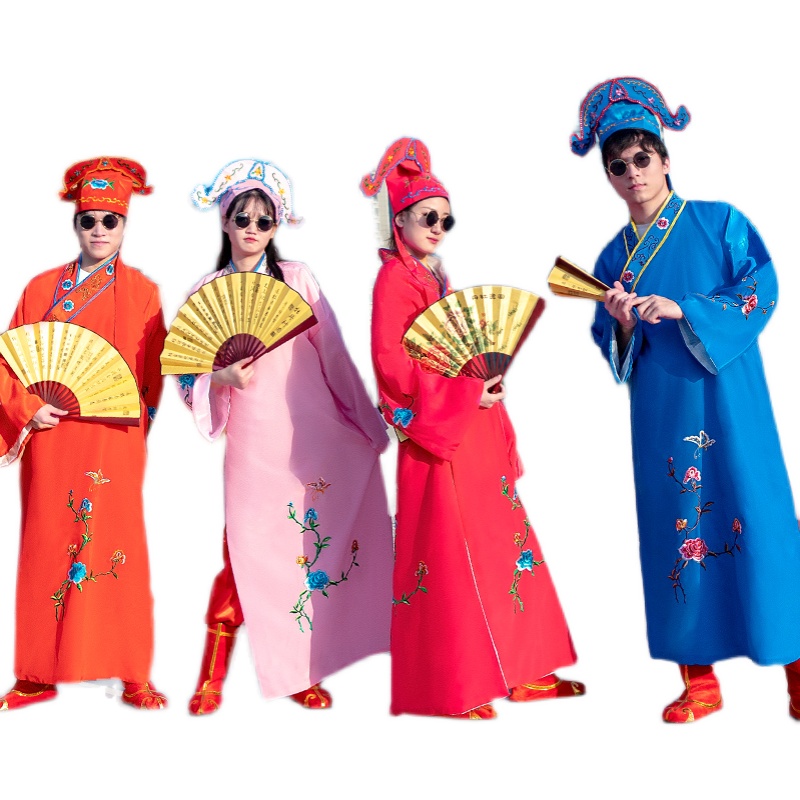 江南四大才子古装服装小品全套演出服装唐伯虎服装三句半表演服装