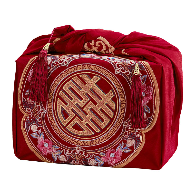 结婚包袱皮红色大号红盆包裹布中式女方陪嫁套装婚礼用品大全备婚