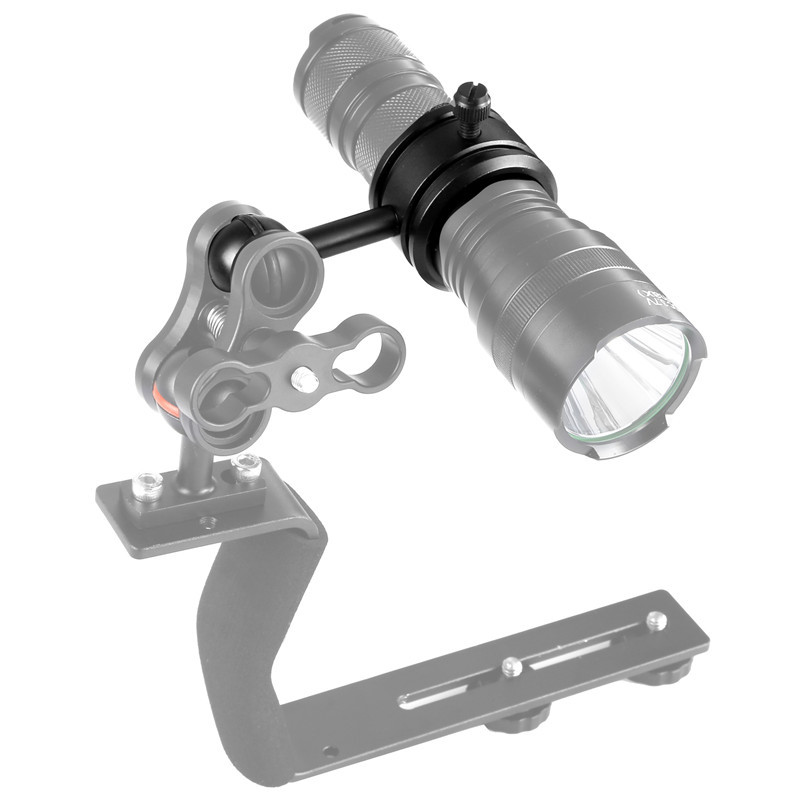 潜水补光灯电筒夹 铝合金球头夹 手电筒支架夹具水下摄影照明设备