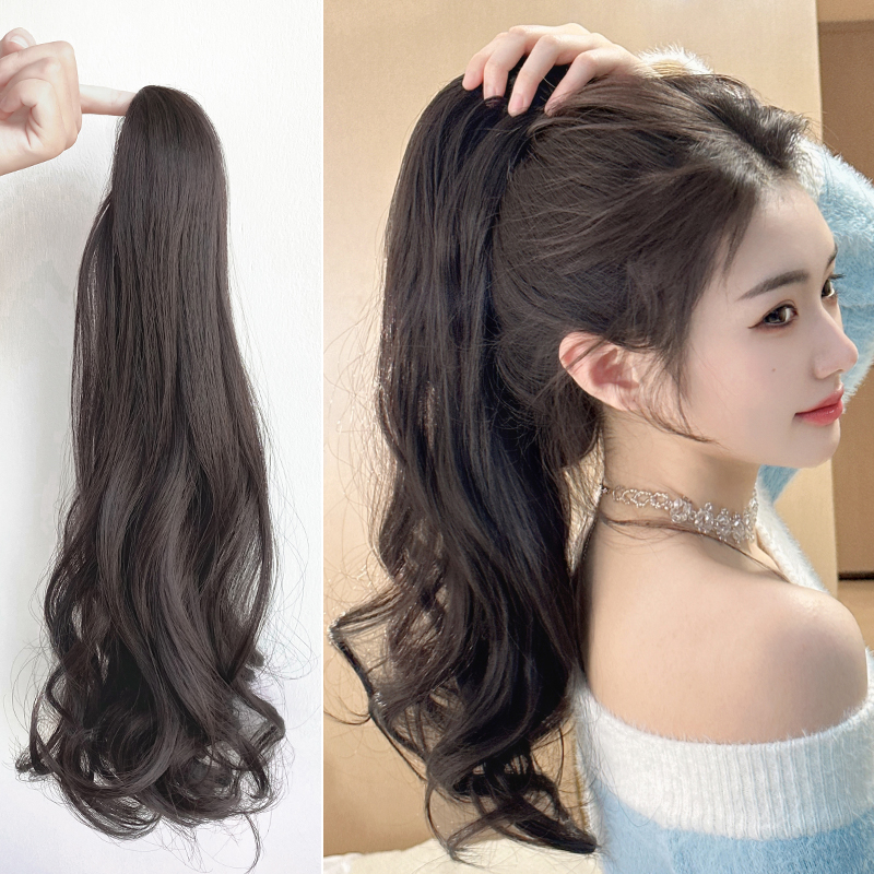 抓夹马尾假发女卷发高马尾长发辫子假马尾仿真发短发可扎发尾自然