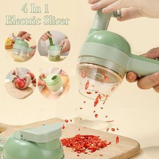 4In1 Electric Vegetable Cutter Set Handheld Wireless