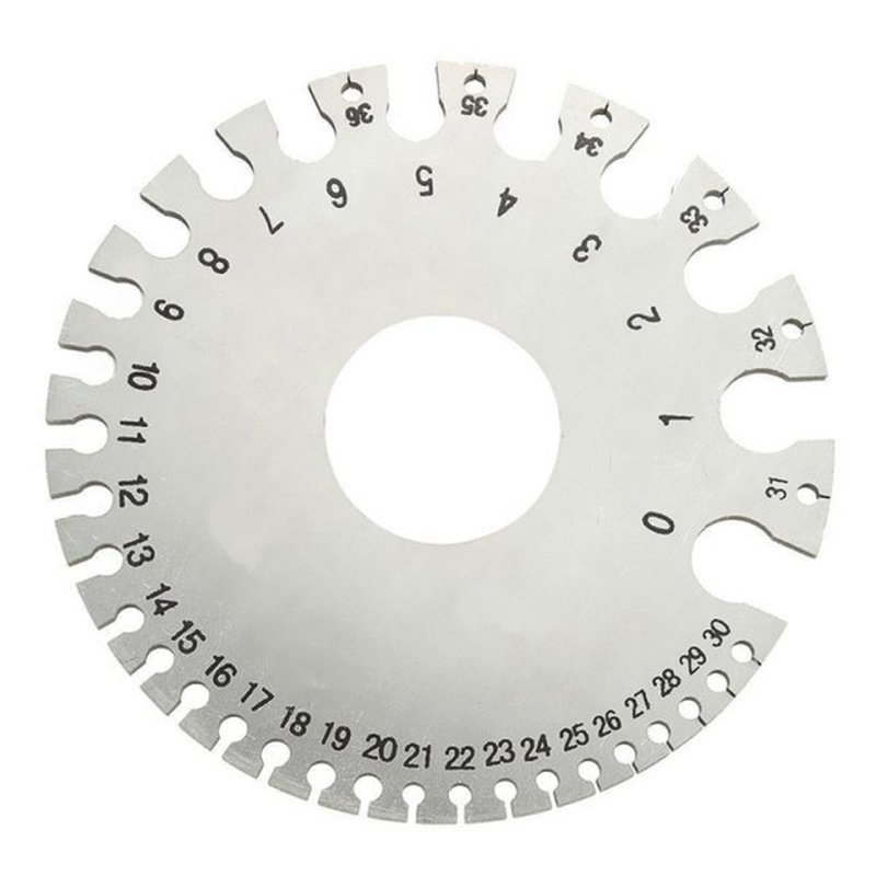 Stainless Steel 0-36 Round AWG SWG Wire Thickness Ruler Gaug
