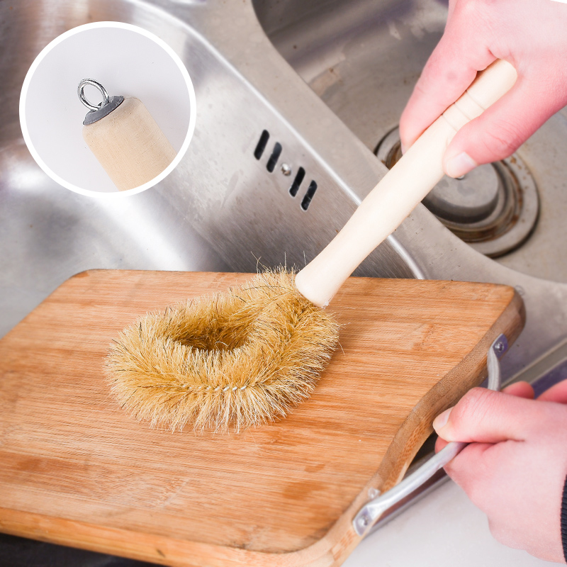 6个包邮厨房猪鬃不沾油椰棕刷子木柄刷锅碗除油刷猪毛锅刷清洁刷