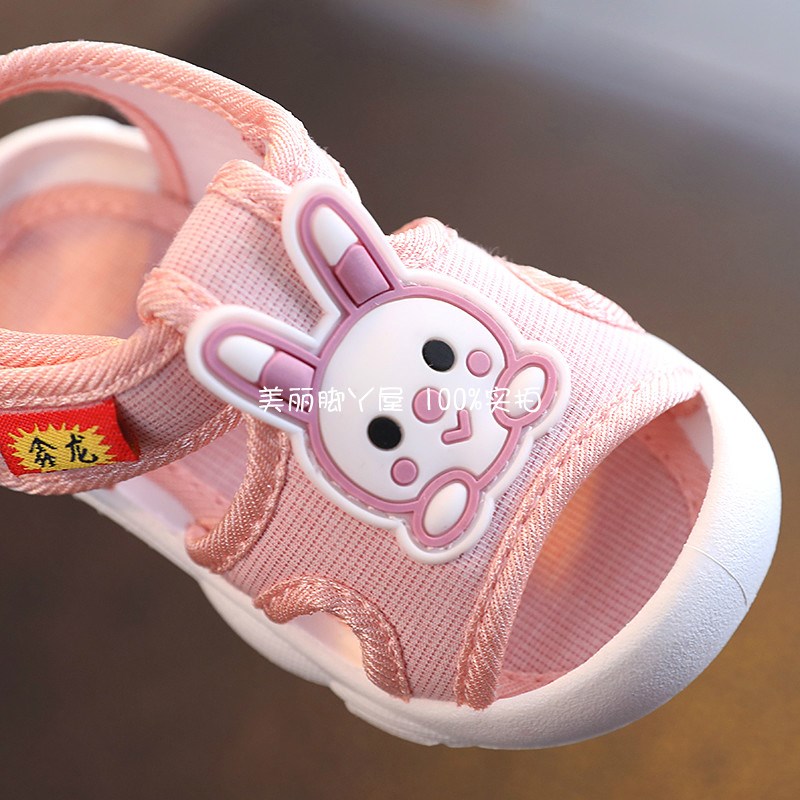 新品夏季女宝宝透气帆布鞋子0-1-2岁3婴幼儿凉鞋软底防滑女童公主