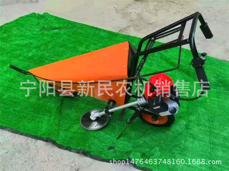 手推式单行大豆玉米秸秆割晒机艾草苜蓿草单株向上放倒机操作简单