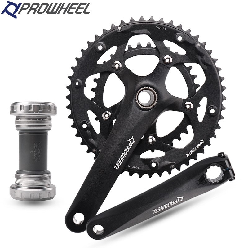 浩盟全铝中空一体公路折叠牙盘8/9/10/20速50T 34T盘铝合金曲柄腿