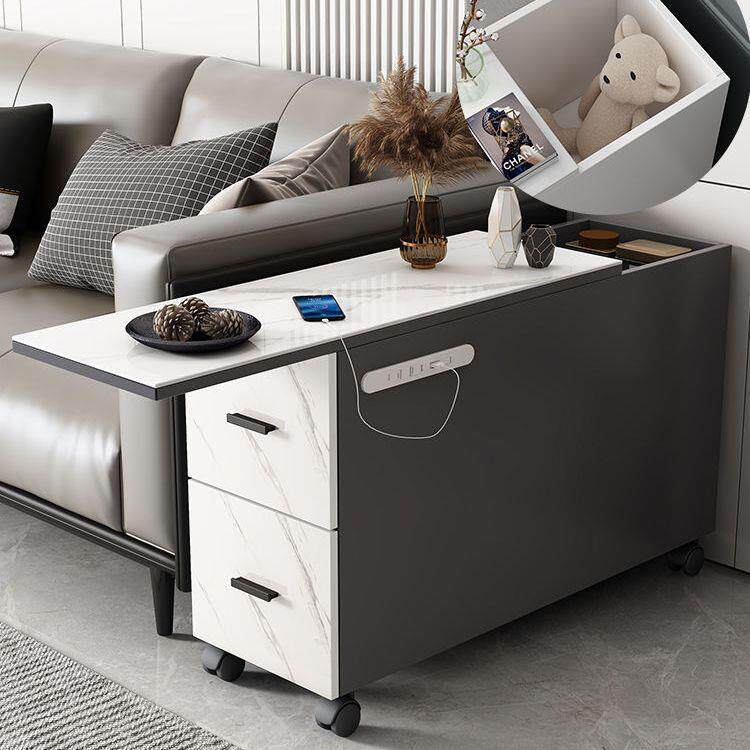 小茶几侧边柜客厅轻奢一体沙发柜带烧水沙发柜沙发边柜可移动暗层