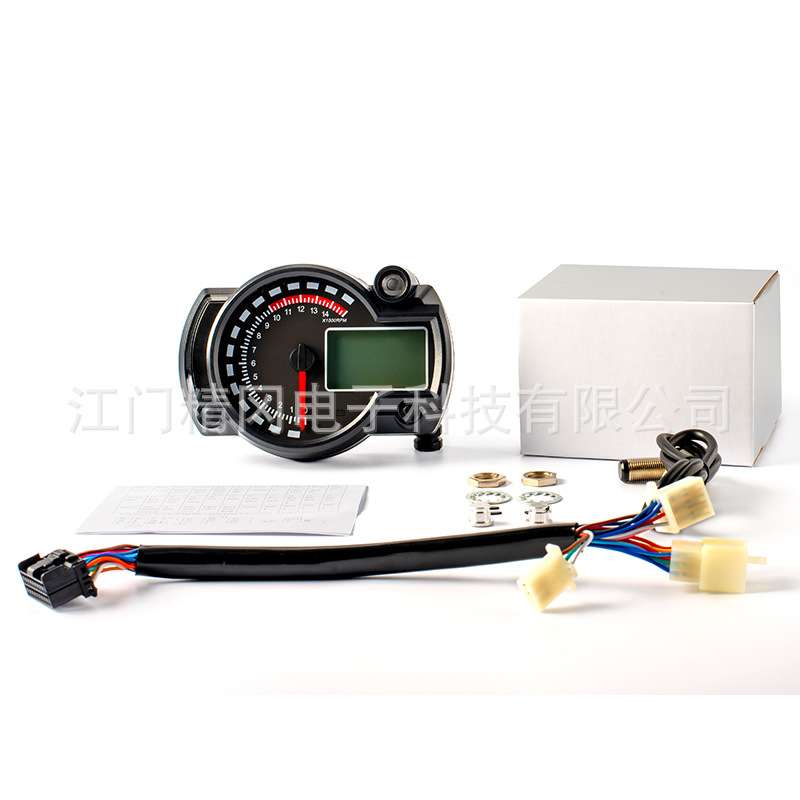 出口改装多功能数字LCD仪表摩托车配件改装数字液晶表电压油位一