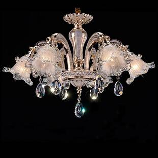 高档锌合金吊灯灯罩朝下客厅餐厅卧室吊灯欧式水晶吊灯