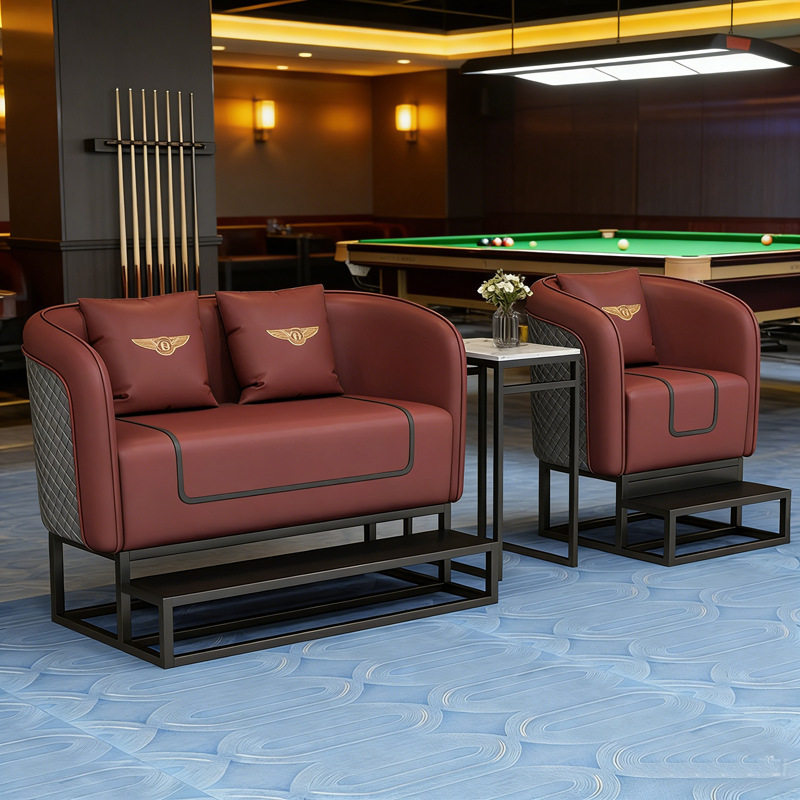 高端商业台球厅沙发俱乐部观球椅比赛专用看球椅休闲区桌球室桌椅