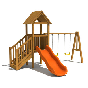 木质户外秋千滑梯 儿童户外秋千滑梯组合设备 幼儿园木滑梯