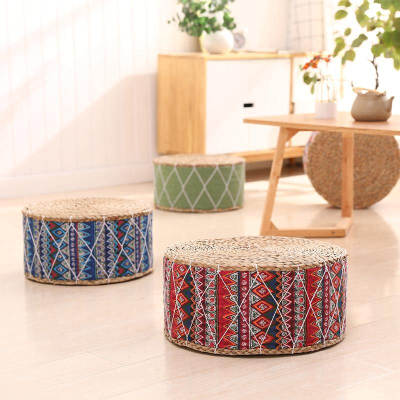 草编蒲团坐垫榻榻米客厅飘窗坐墩家用编织加厚圆形地板垫地上地墩,居家布艺,蒲团,淘宝优惠券,粉丝福利购,淘宝优惠卷
