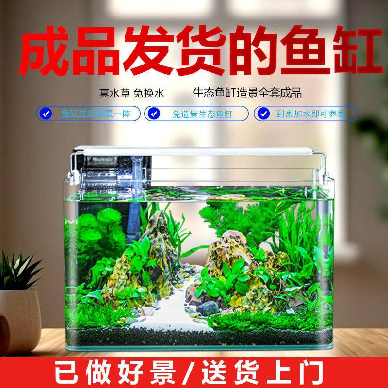鱼缸客厅2025新款桌面家用小型金鱼缸全套造景真水草生态免换水缸,宠物/宠物食品及用品,桌面缸,淘宝优惠券,粉丝福利购,淘宝优惠卷