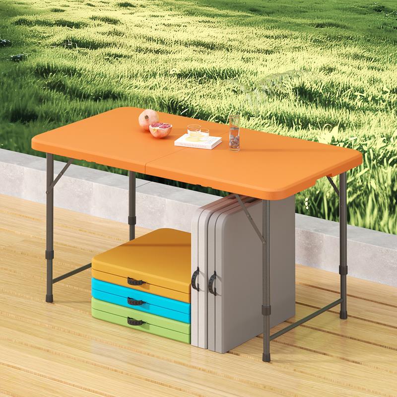 折叠桌家用便携式饭桌宿舍学习桌简易户外夜市摆摊塑料长方形餐桌