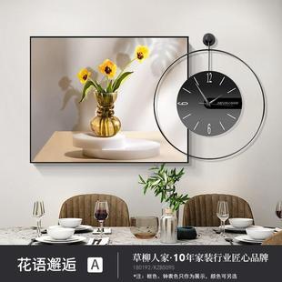 厂促电表箱画装 新品 饰画带钟表可推拉G遮配电箱总开关盒网线盒北