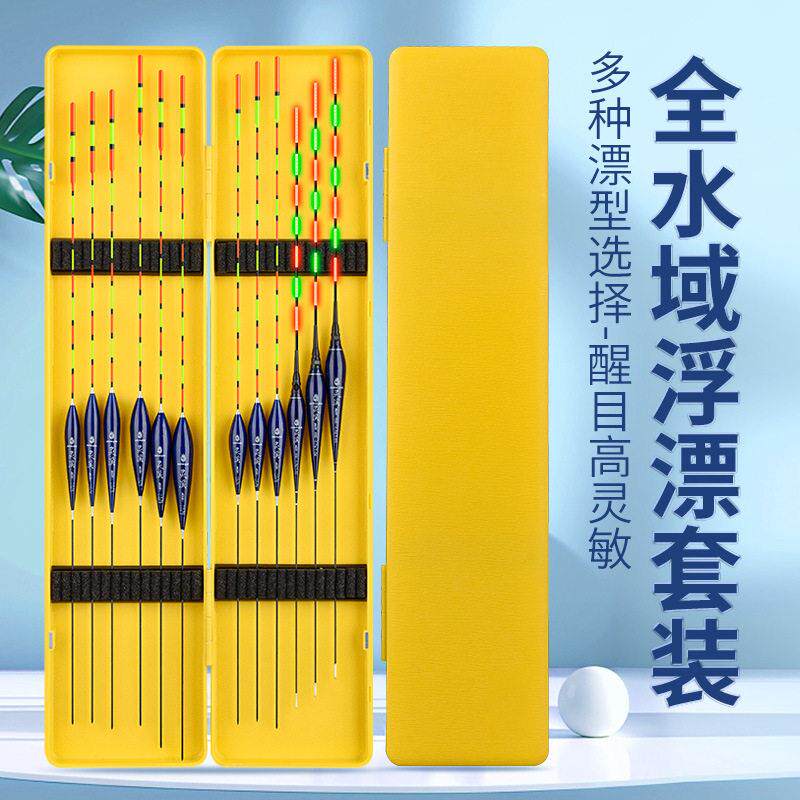 达摩鱼漂套装全套日夜两用浮漂高灵敏加粗醒目野钓轻口鲫鱼漂漂盒