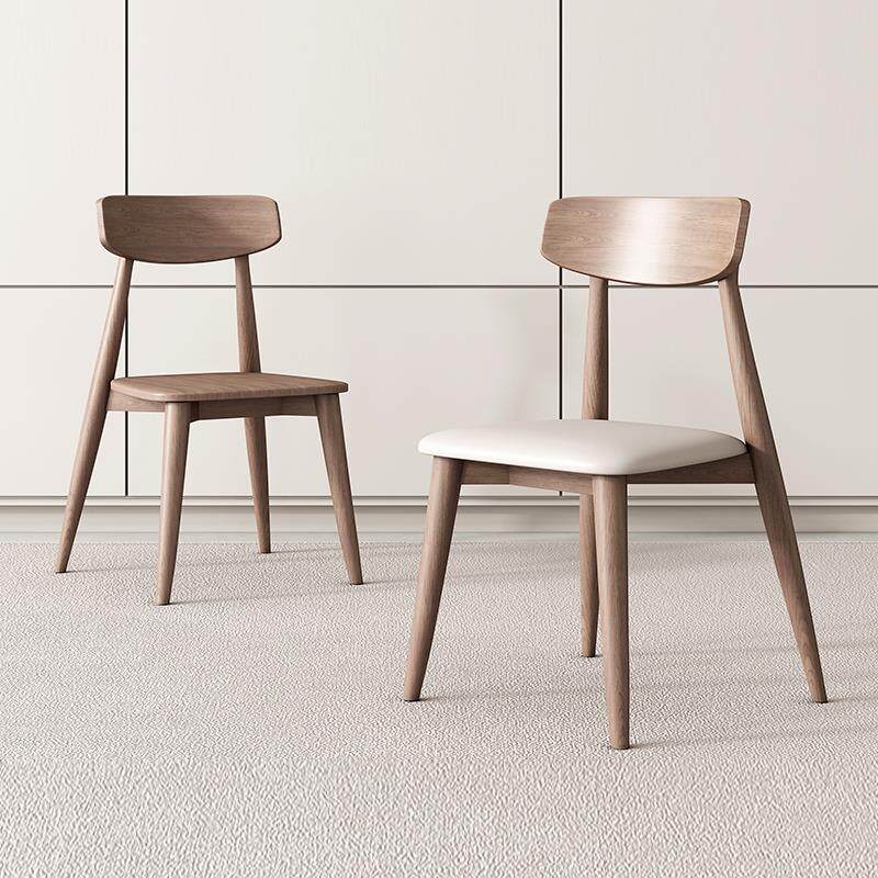 轻奢全实木餐椅橡木胡桃色软包小户型家用北欧实木家俱桌椅组合