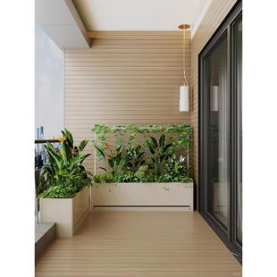 阳台花箱带排水组合定制铁艺户外造景花槽坐凳露台庭院室内成品箱