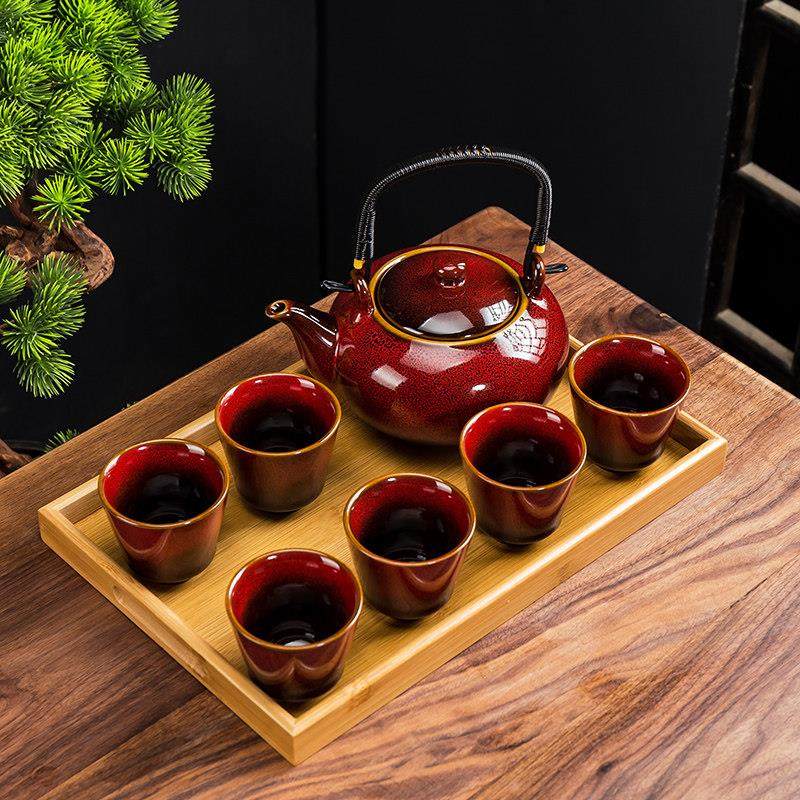窑变功夫茶具套装提梁陶瓷耐高温家用养生泡茶壶大号茶杯水壶水杯,餐饮具,功夫茶具,淘宝优惠券,粉丝福利购,淘宝优惠卷