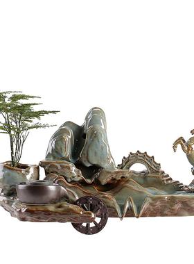 搭配鱼缸流水摆件金鱼缸配件喷泉加湿器循环水摆件办公室流水招财