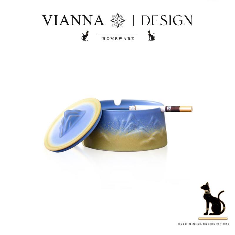VIANNA丨山峦·LEFN创意中式陶瓷烟灰缸客厅茶几烟蛊摆件防飞灰