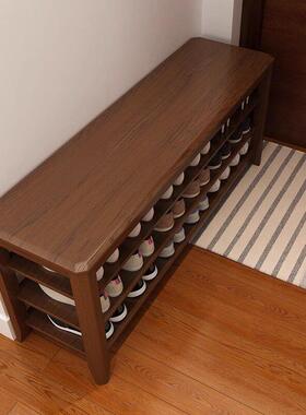 冬木鞋柜家用门口实木收纳一体入户换鞋凳多层可坐式楼道室内鞋架