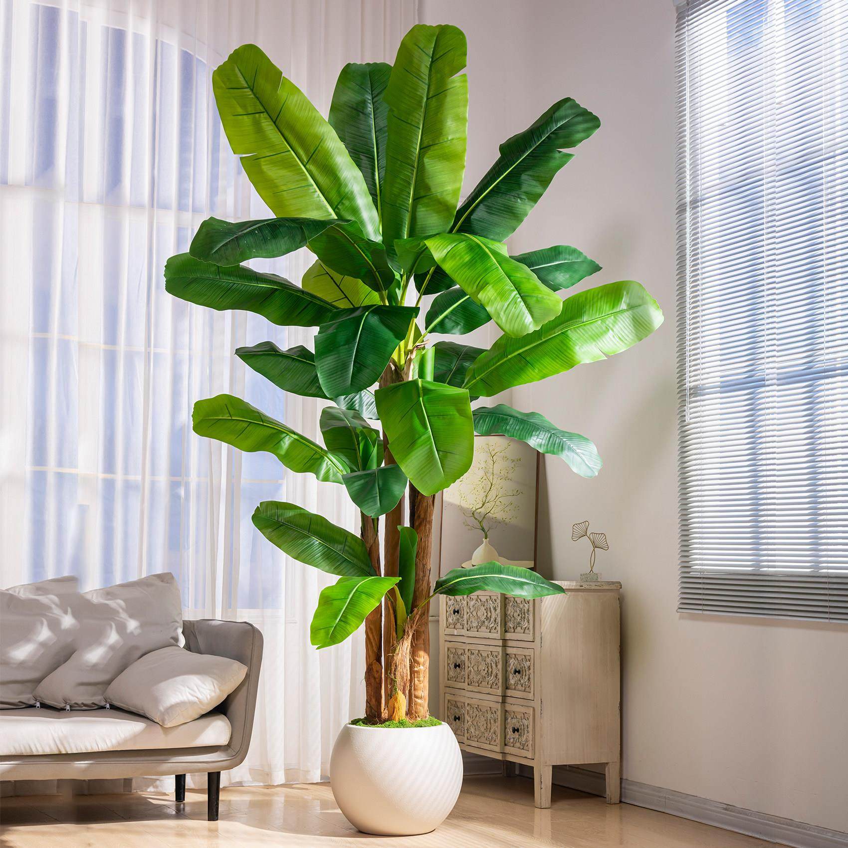 大型芭蕉树彷真绿色植物室内景观造景热带植物彷生假花树盆栽落地