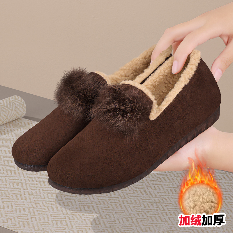 冬季老北京布鞋新款防滑毛毛鞋